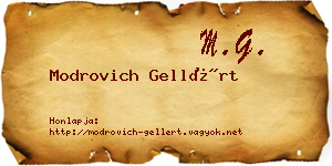 Modrovich Gellért névjegykártya